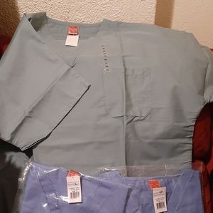 Scrub tops 2 blue & 1 green